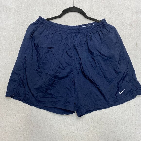 Nike Other - Vintage Nike Logo Swim Trunks Men's XL Blue Swoosh Shorts Black Tag